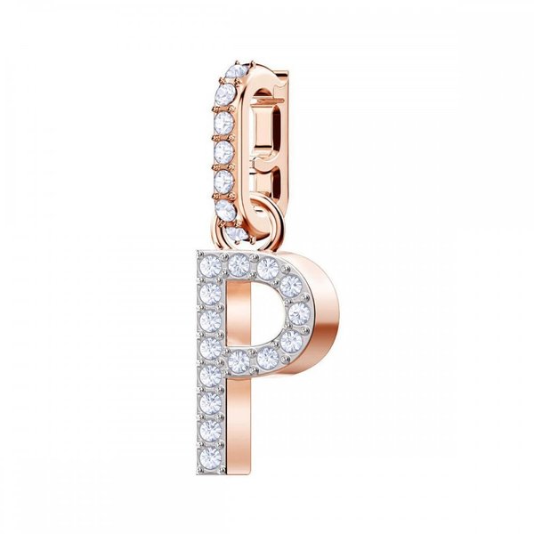 Swarovski P betű rozé charm 5437625