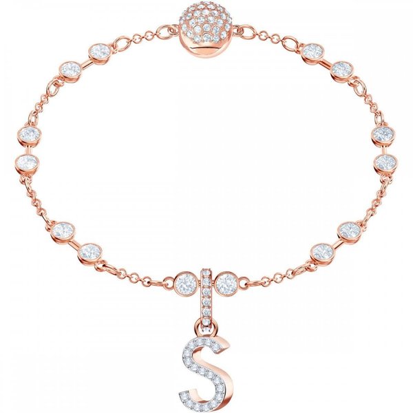 Swarovski S betű rozé charm 5434399