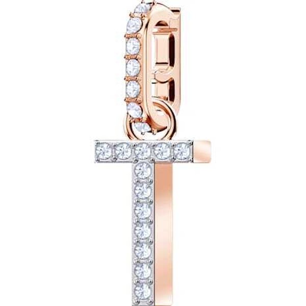 Swarovski T betű rozé charm 5437615