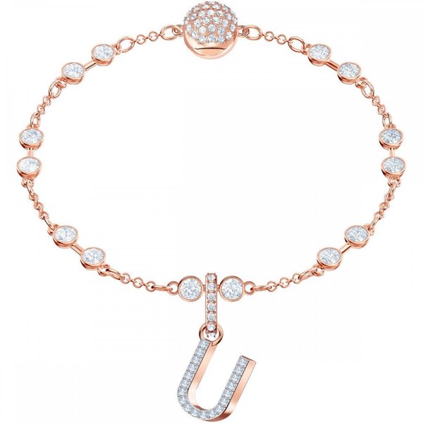 Swarovski U betű rozé charm 5437608