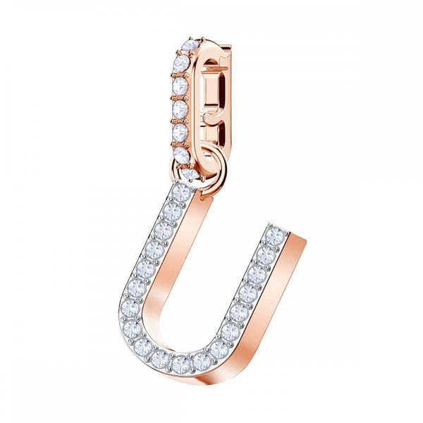 Swarovski U betű rozé charm 5437608
