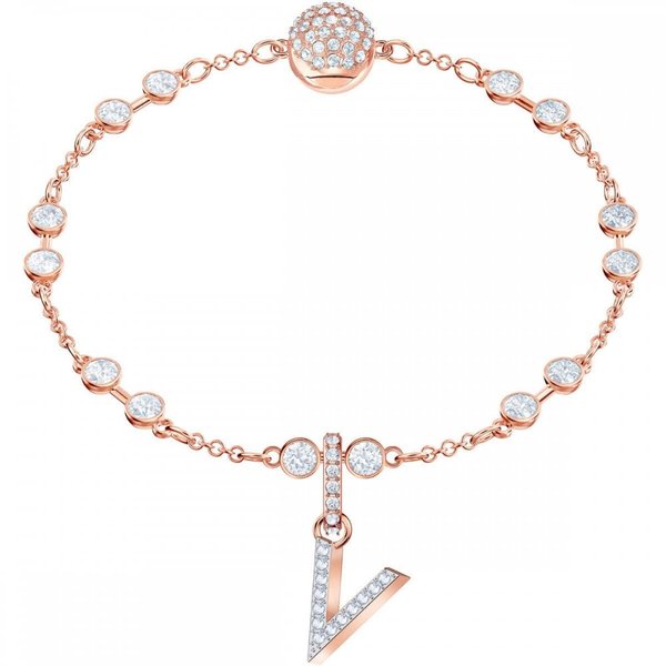 Swarovski V betű rozé charm 5437610