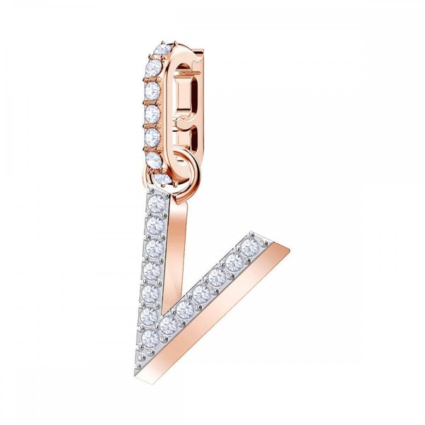 Swarovski V betű rozé charm 5437610