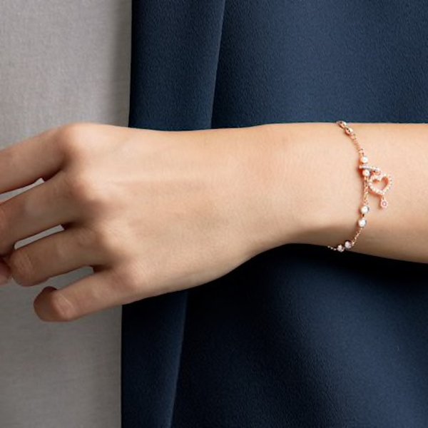 Swarovski Szív rozé charm 5441398