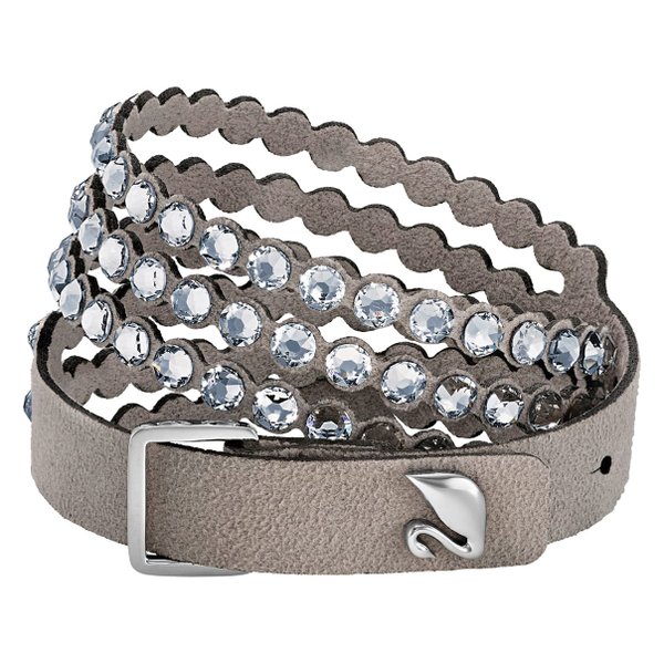 Swarovski Power ezüstszürke duplasoros textil karkötő 5511698