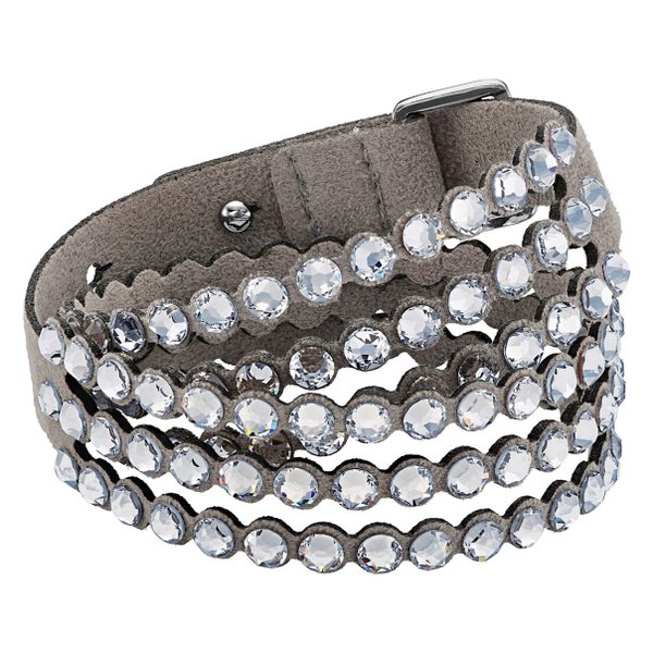 Swarovski Power ezüstszürke duplasoros textil karkötő 5511698