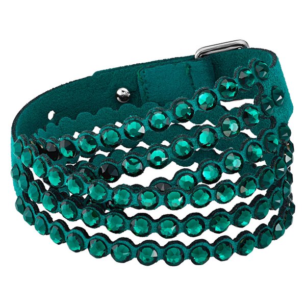Swarovski Power zöld duplasoros textil karkötő 5511700