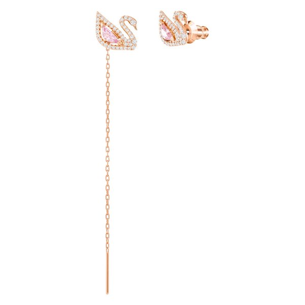 Swarovski Rozé függő fülbevaló ragyogó swarovski hattyúval 5469990
