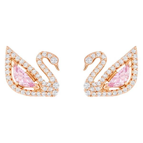 Swarovski Rozé függő fülbevaló ragyogó swarovski hattyúval 5469990