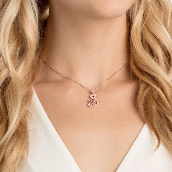 Swarovski Rozé nyaklánc ragyogó swarovski hattyú medállal 5473024