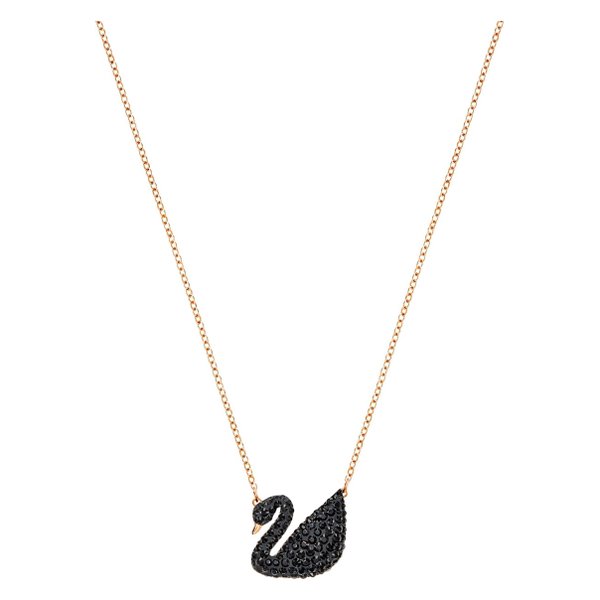 Swarovski Rozé nyaklánc fekete swarovski hattyúval 5204134