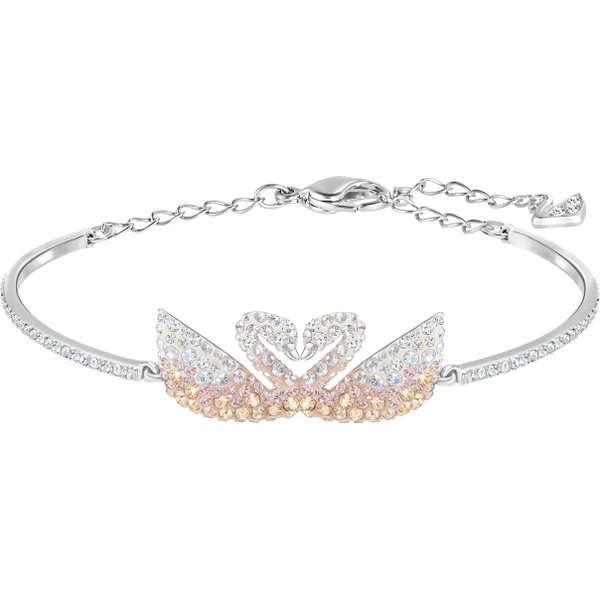 Swarovski Ezüst színű karkötő multicolor swarovski hattyúval 5256264