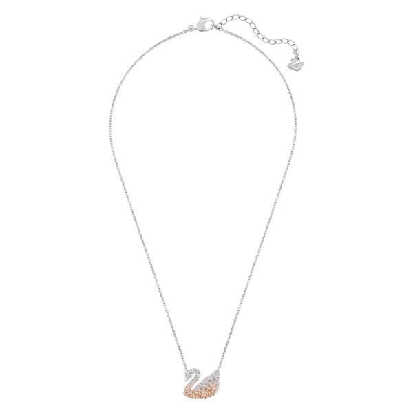 Swarovski Ezüst színű nyaklánc multicolor swarovski hattyúval 5215034