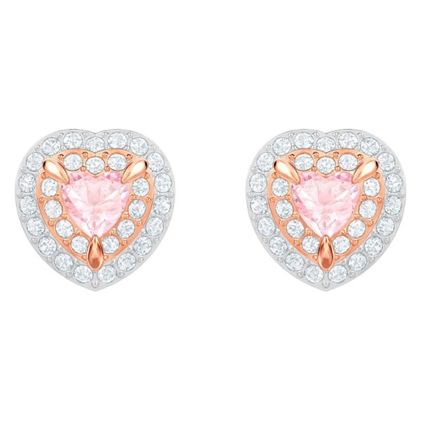 Swarovski Rozé fülbevaló rózsaszín swarovski szívvel 5446995
