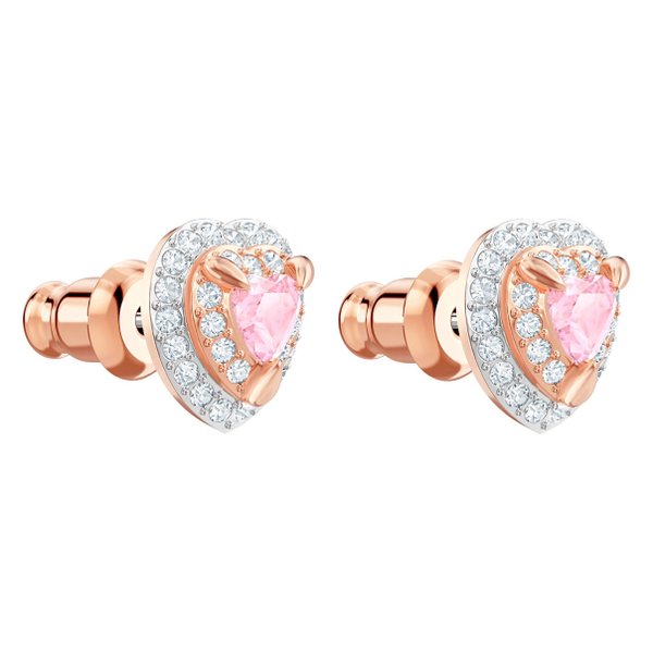 Swarovski Rozé fülbevaló rózsaszín swarovski szívvel 5446995