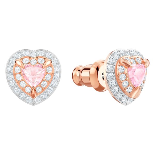 Swarovski Rozé fülbevaló rózsaszín swarovski szívvel 5446995