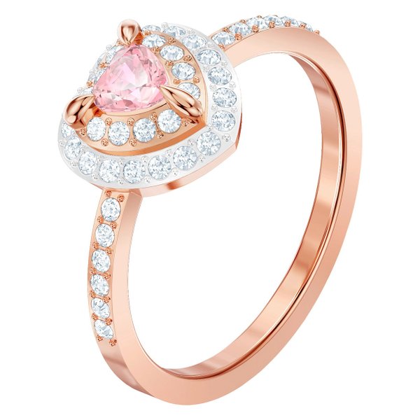 Swarovski Rozé gyűrű rózsaszín swarovski szívvel 