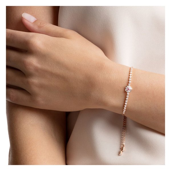 Swarovski Rozé karkötő rózsaszín swarovski szívvel 5446299