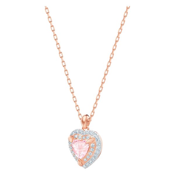 Swarovski Rozé nyaklánc rózsaszín swarovski szív medállal 5439314