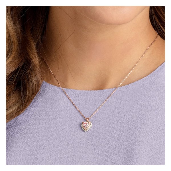 Swarovski Rozé nyaklánc rózsaszín swarovski szív medállal 5439314