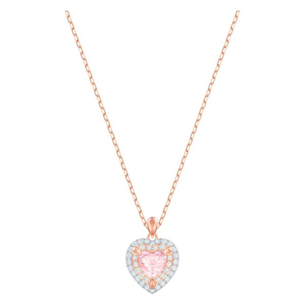 Swarovski Rozé nyaklánc rózsaszín swarovski szív medállal 5439314