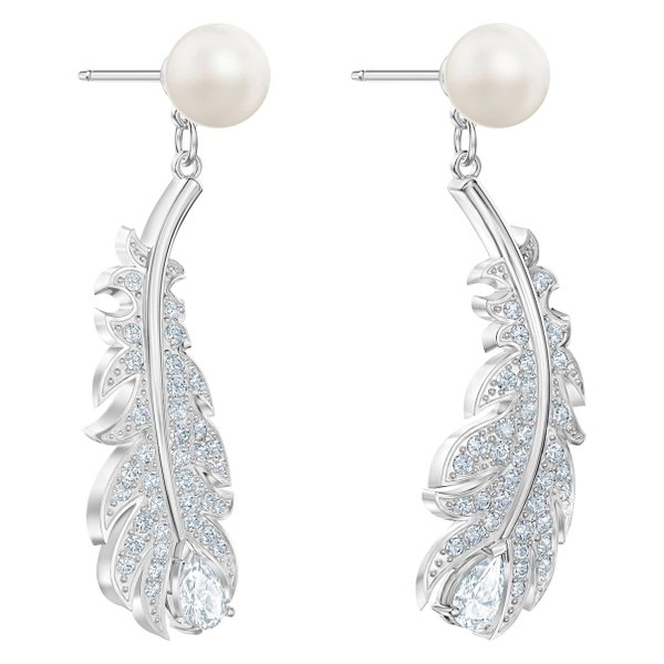Swarovski Gyöngy fülbevaló függő swarovski tollal 5496052
