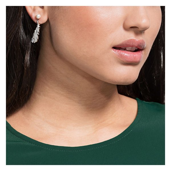 Swarovski Gyöngy fülbevaló függő swarovski tollal 5496052