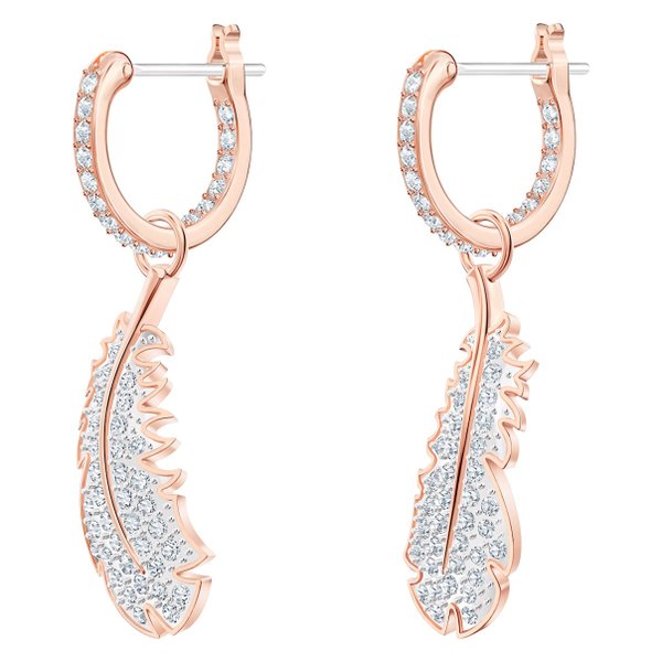 Swarovski Rozé függő fülbevaló swarovski tollal 5497872