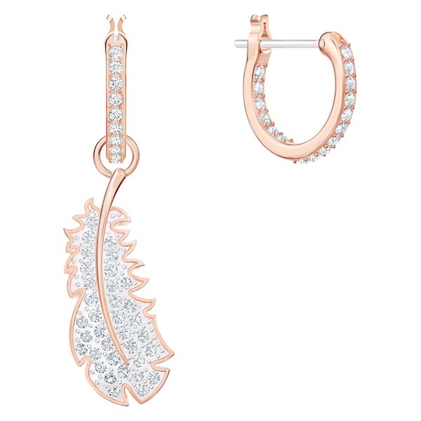 Swarovski Rozé függő fülbevaló swarovski tollal 5497872