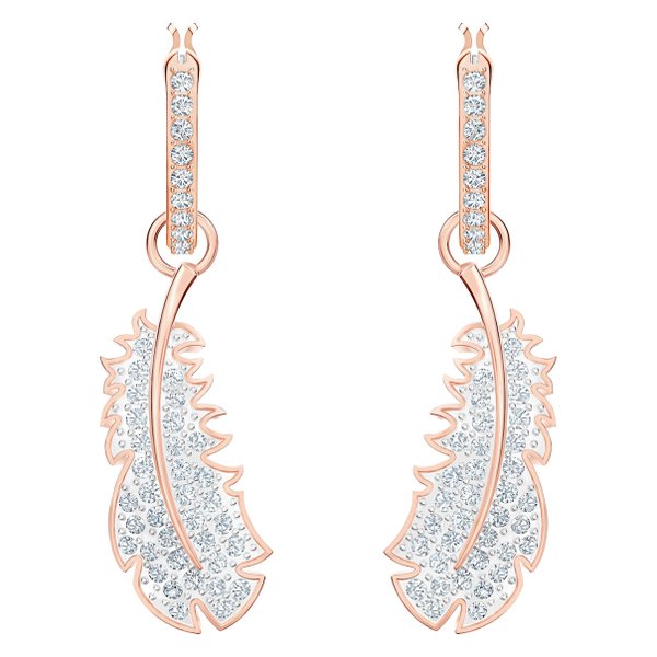 Swarovski Rozé függő fülbevaló swarovski tollal 5497872