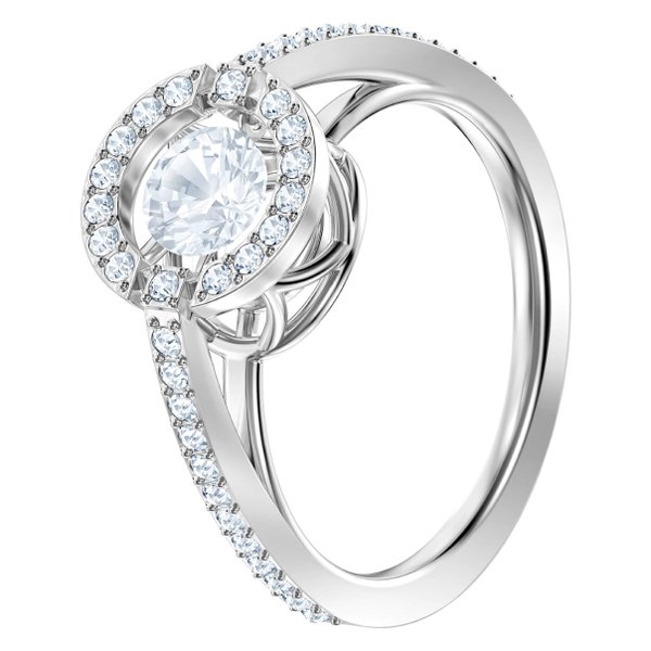 Swarovski Ezüst színű gyűrű mozgó swarovski kristállyal 
