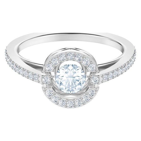 Swarovski Ezüst színű gyűrű mozgó swarovski kristállyal 