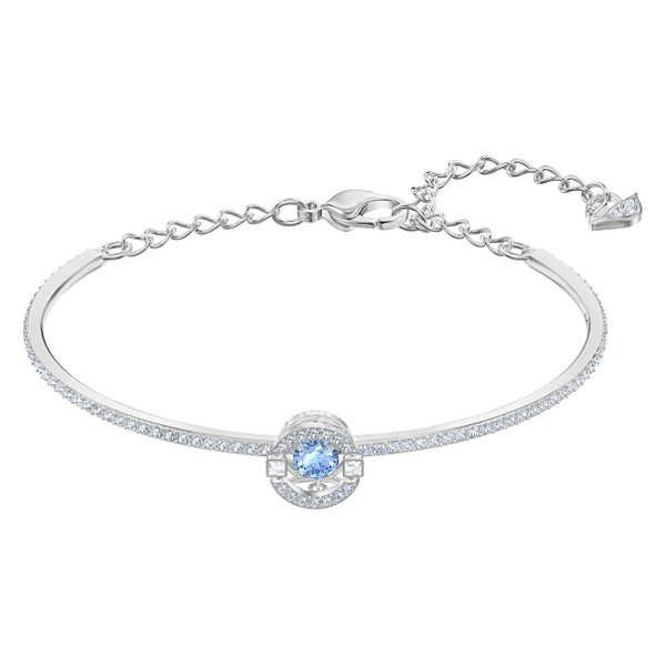 Swarovski Ezüst színű karkötő mozgó kék swarovski kristállyal 5515385