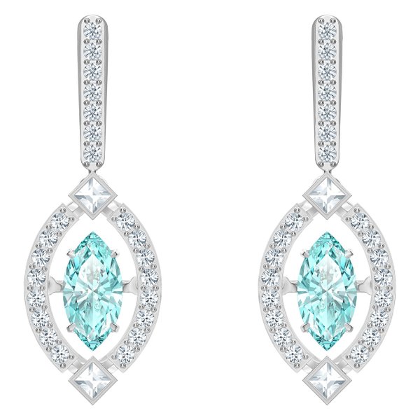 Swarovski Ezüst színű függő fülbevaló mozgó vízkék swarovski kristállyal 5485723