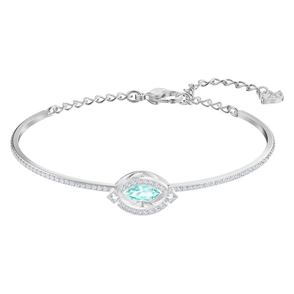 Swarovski Ezüst színű karkötő mozgó vízkék swarovski kristállyal 5485722
