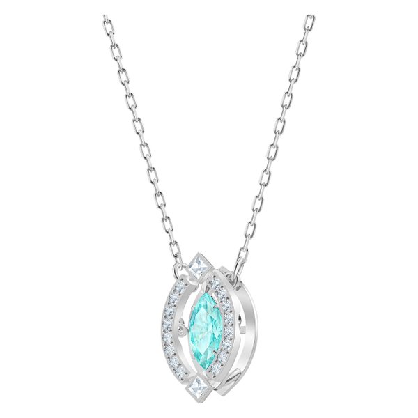 Swarovski Ezüst színű nyaklánc mozgó vízkék swarovski kristállyal 5485721