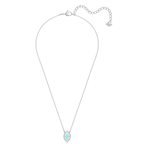 Swarovski Ezüst színű nyaklánc mozgó vízkék swarovski kristállyal 5485721