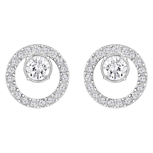 Swarovski Ezüst színű kör fülbevaló swarovski kristállyal 5692262