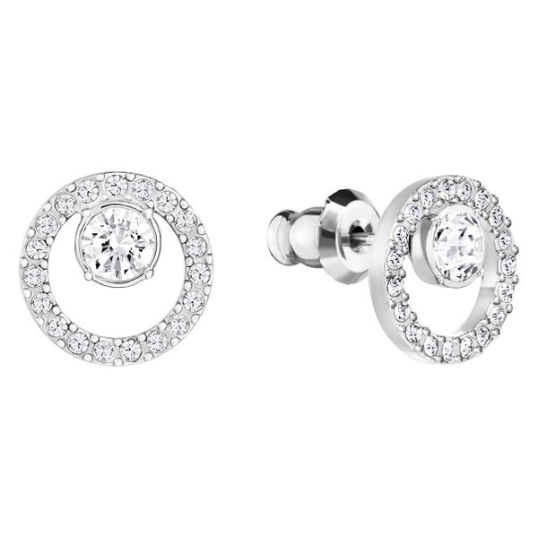 Swarovski Ezüst színű kör fülbevaló swarovski kristállyal 5692262