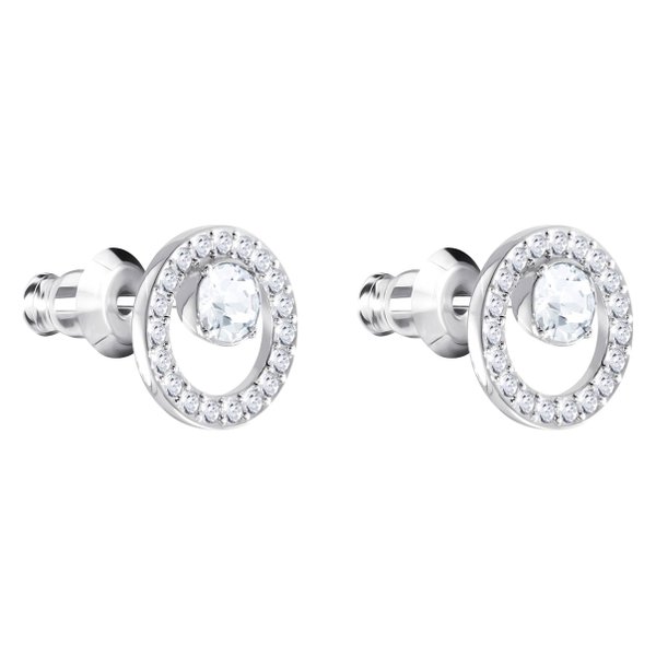 Swarovski Ezüst színű kör fülbevaló swarovski kristállyal 5692262