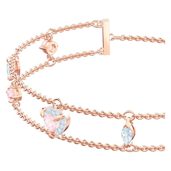 Swarovski Rozé dupla karkötő rózsaszín swarovski szívvel 5446304
