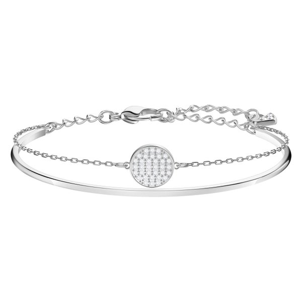 Swarovski Ezüst színű dupla karkötő swarovski pávé körrel 5389044