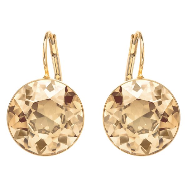 Swarovski Bella arany színű fülbevaló nagy barna swarovski kristállyal 901640