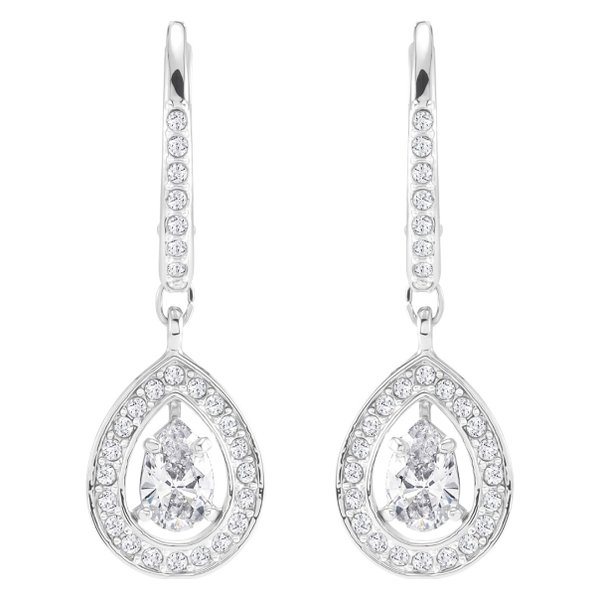 Swarovski Sparkling Dance ezüst színű függő fülbevaló swaroski kristállyal 5197458