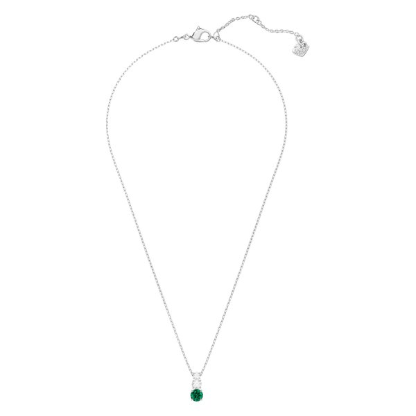 Swarovski Attract Trilogy ezüst színű nyaklánc zöld swarovski kristállyal 5416153