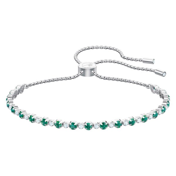 Swarovski Subtle ezüst színű karkötő zöld swarovski kristályokkal 5465355