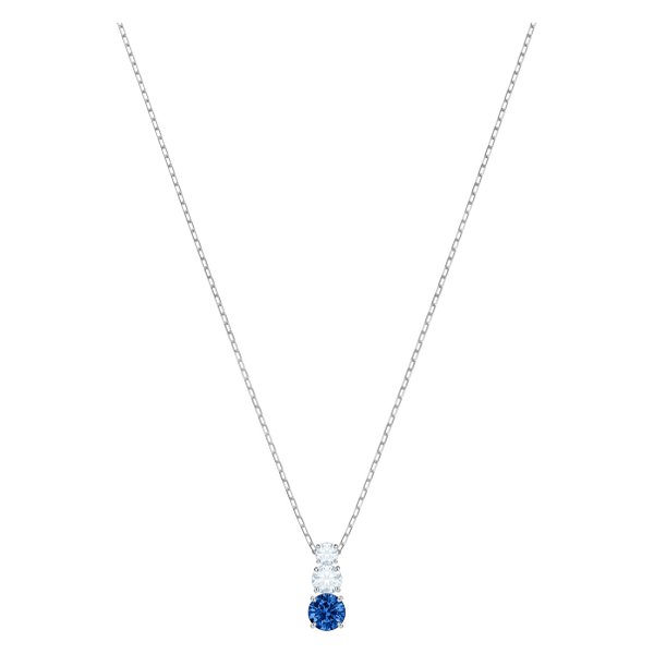 Swarovski Attract Trilogy ezüst színű nyaklánc kék swarovski kristállyal 5416156