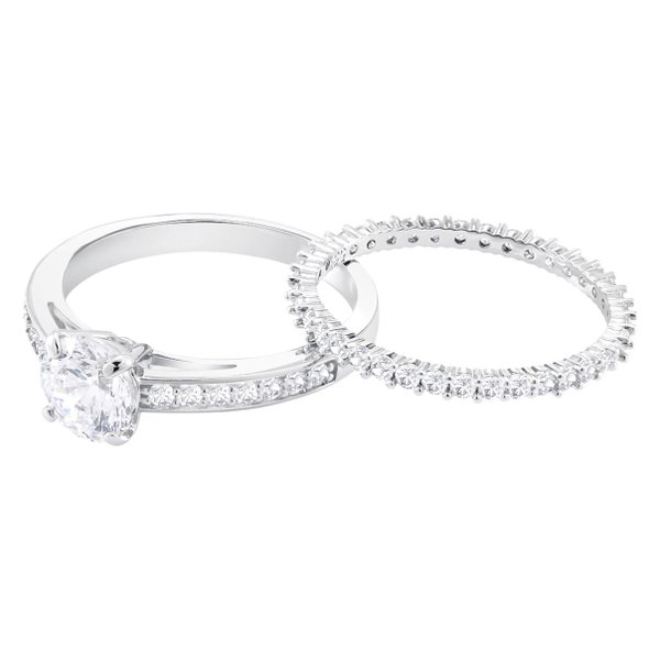 Swarovski Ezüst színű 2 részes gyűrű szett swarovski kristállyal 