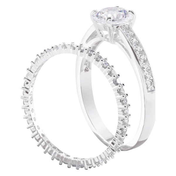 Swarovski Ezüst színű 2 részes gyűrű szett swarovski kristállyal 