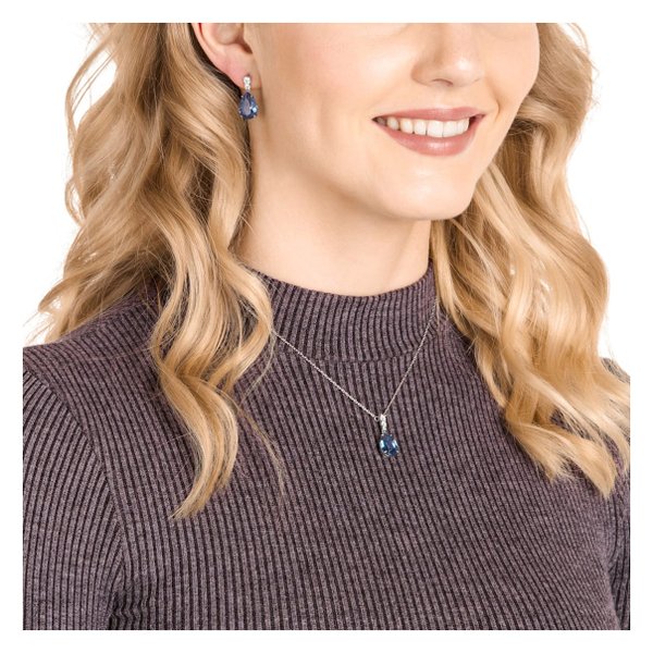 Swarovski Vintage ezüst színű ékszer szett kék swarovski kristállyal 5421820